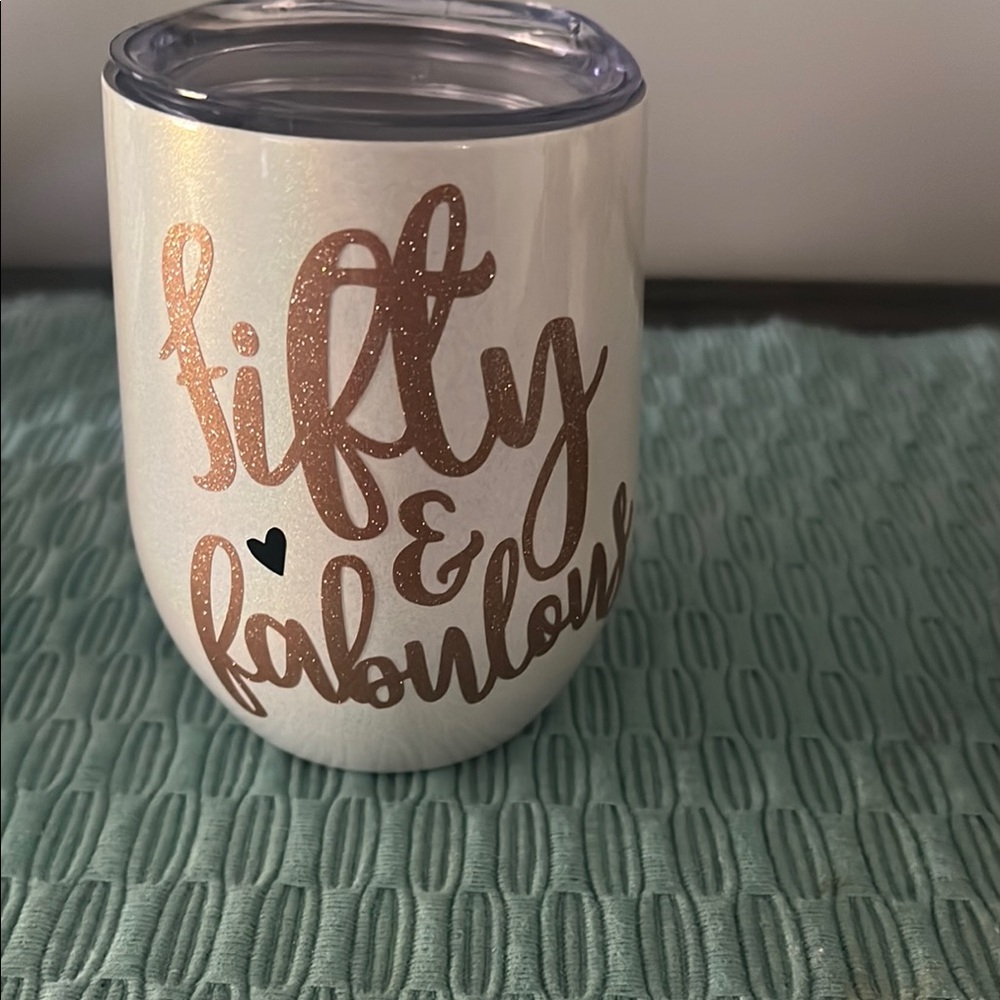 White and Gold Insulated Tumbler